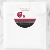Polkadot Ladybug Baby shower Favor Sticker (Tas)