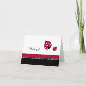Polkadot Ladybug Folded Bedankt notities (Voorkant)