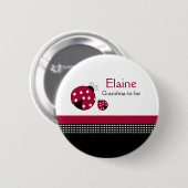 Polkadot Ladybug NAME TAG Personalized Button (Voorkant /achterkant)