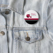 Polkadot Ladybug NAME TAG Personalized Button (In situ)
