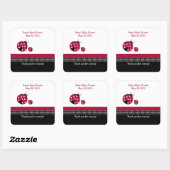 Polkadot Ladybug SQUARE Favor Sticker (Vel)