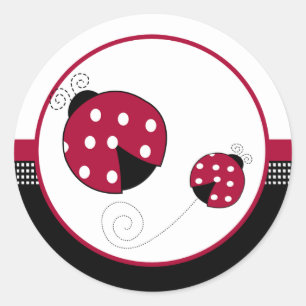 Polkadot Ladybugs Envelope Seals Ronde Sticker