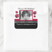 Polkadot lieveheersbeestje rood/zwart VIERKANT gun Vierkante Sticker (Tas)