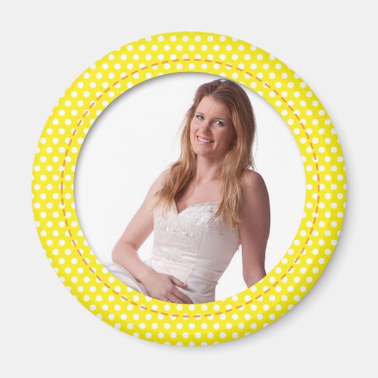 Polkadot Lijst in geel Magneet (Voorkant)