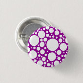 Polkadot Madness - reverse mulberry Ronde Button 3,2 Cm (Voorkant /achterkant)