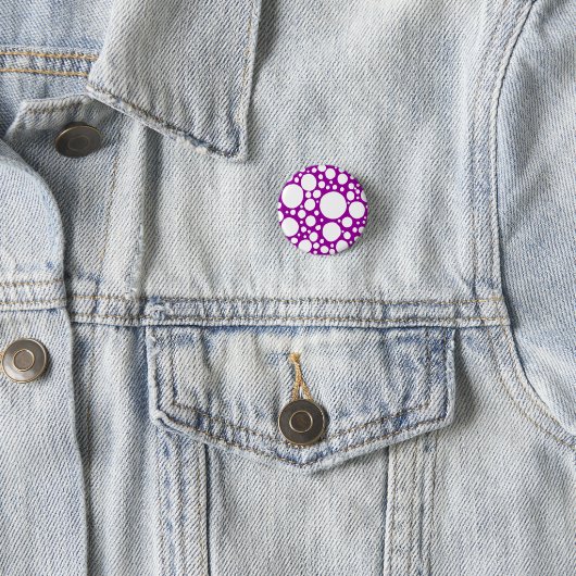 Polkadot Madness - reverse mulberry Ronde Button 3,2 Cm (In situ)