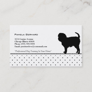 Polkadot Monogram Dog Silhouette Dierverwant Visitekaartje
