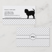Polkadot Monogram Dog Silhouette Dierverwant Visitekaartje (Voorkant / Achterkant)