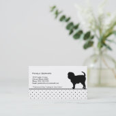 Polkadot Monogram Dog Silhouette Dierverwant Visitekaartje (Staand voorkant)