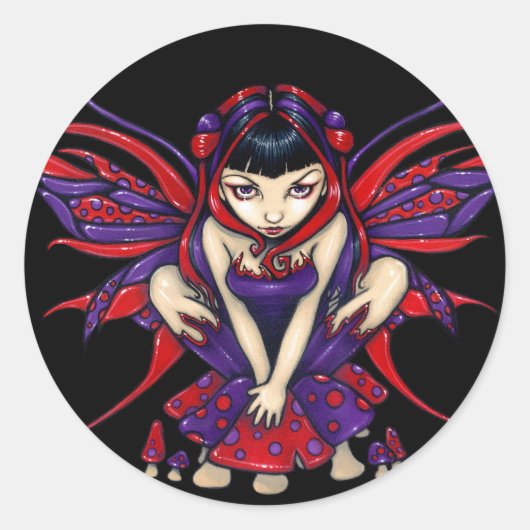 "Polkadot Mushroom Fairy" Sticker (Voorkant)