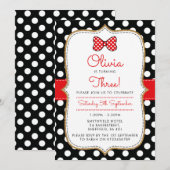 Polkadot op uitnodiging van verjaardagsfeestdag (Voorkant / Achterkant)