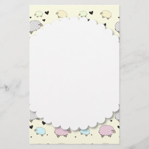 Polkadot Pastel Sheep Briefpapier