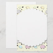 Polkadot Pastel Sheep Briefpapier (Voorkant / Achterkant)