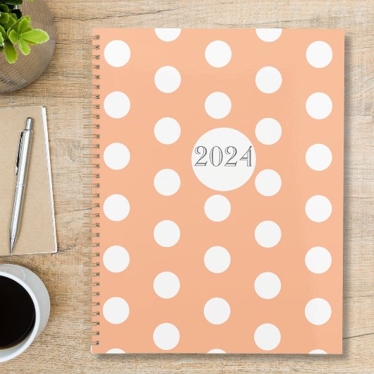 Polkadot Peach Fuzz Planner