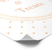 Polkadot Perzik Favor & Behandel Bord Poster (Hoek)