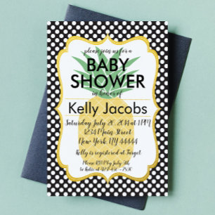 Polkadot Pineapple Baby shower Invitation Kaart