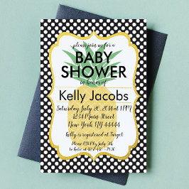 Polkadot Pineapple Baby shower Invitation Kaart