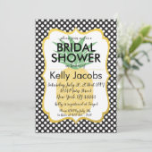 Polkadot Pineapple Bridal Shower Invitation Kaart (Staand voorkant)