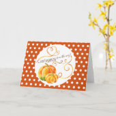 Polkadot Pompoen Herfst Oranje Baby Aankondiging (Gele Bloem)