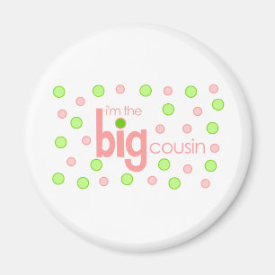 Polkadot roze en groene Big Cousin T-shirt Magneet