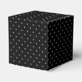 Polkadot Rozen Black-Square Party Favor Box Bedankdoosjes (Achterkant)