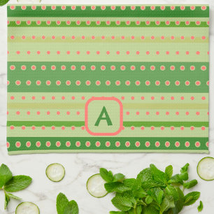 Polkadot Stripe Custom Initiaal Stijlvol Theedoek