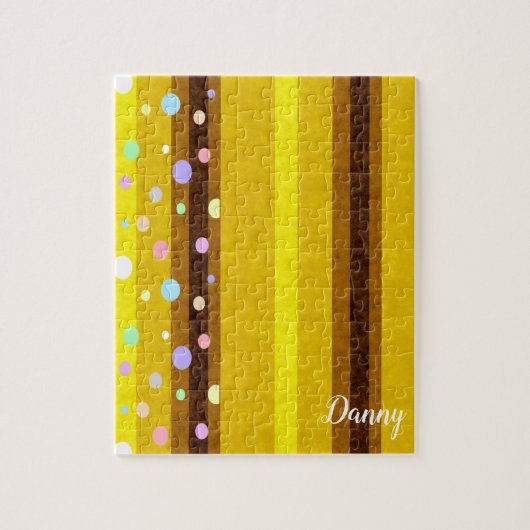 Polkadot Stripe Jigzaag Puzzle Daisy Legpuzzel (Verticaal)