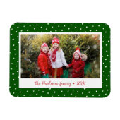 Polkadot vakantie monogram foto magneet (Horizontaal)