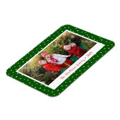 Polkadot vakantie monogram foto magneet (Linkerzijde)