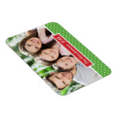 Polkadot vakantie monogram foto magneet (Rechterzijde)