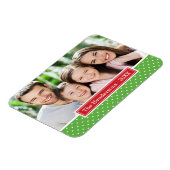 Polkadot vakantie monogram foto magneet (Linkerzijde)