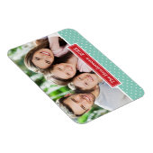 Polkadot vakantie monogram foto magneet (Rechterzijde)