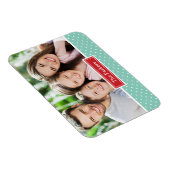 Polkadot vakantie monogram foto magneet (Rechterzijde)