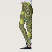 polkadots bloemen veer groene leggings (Links)