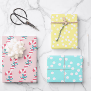 Polkadots & Candy Canes: Trendy 'Snoep Christmas' Inpakpapier Vel