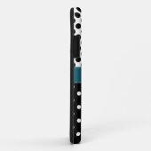 Polkadots en Blauwgroen monogram met titer Case-Mate iPhone Case (Achterkant/rechts)