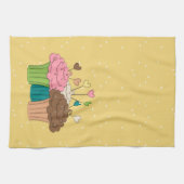 Polkadots en cupcakes theedoek (Horizontaal)