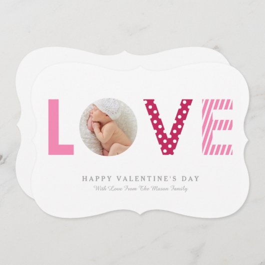 Polkadots en stripes | Roze/rood Kaart (Voorkant / Achterkant)