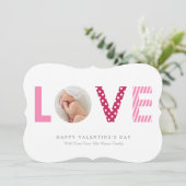 Polkadots en stripes | Roze/rood Kaart (Staand voorkant)