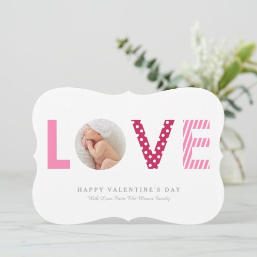 Polkadots en stripes | Roze/rood Kaart (Staand voorkant)