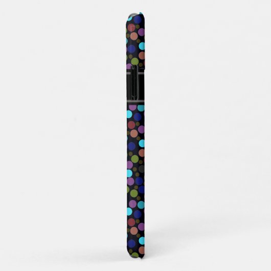 polkadots, etiket en initialen Case-Mate iPhone case (Achterkant/rechts)