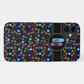 polkadots, etiket en initialen Case-Mate iPhone case (Achterkant (horizontaal))