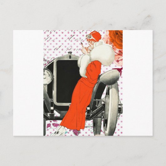 polkadots flapper briefkaart (Voorkant)