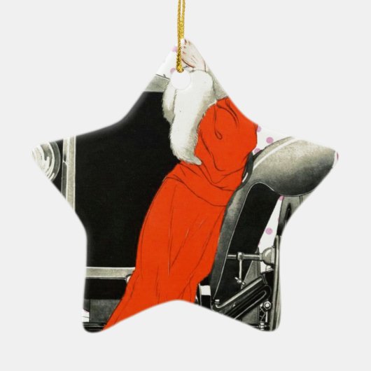 polkadots flapper keramisch ornament (Voorkant)