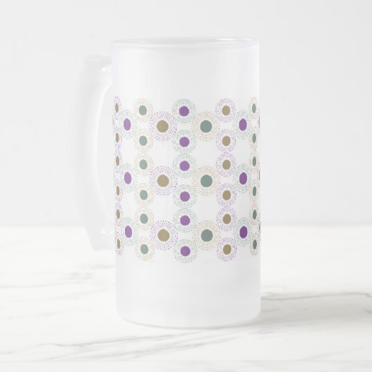Polkadots (goud/groen/paars) matglas bierpul (Voorkant links)