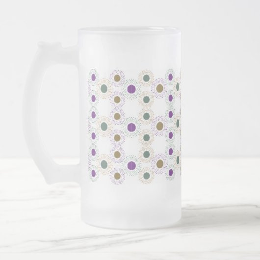 Polkadots (goud/groen/paars) matglas bierpul (Links)