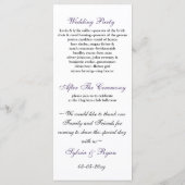 polkadots paarse daisy Wedding programma Programmakaart (Achterkant)