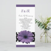 polkadots paarse daisy Wedding programma Programmakaart (Staand voorkant)