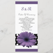 polkadots paarse daisy Wedding programma Programmakaart (Voorkant)