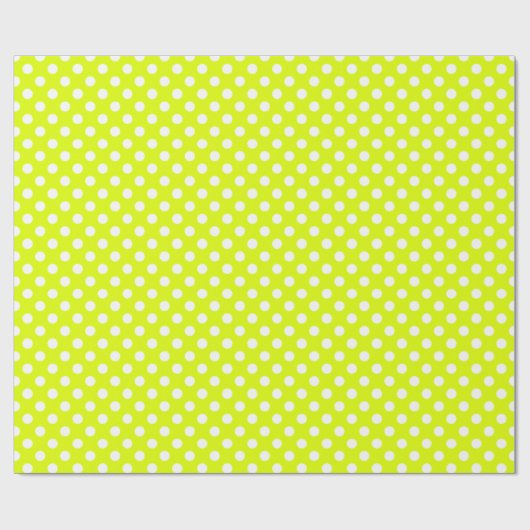 Polkadotted Chartreuse Cadeaupapier (Vlak)